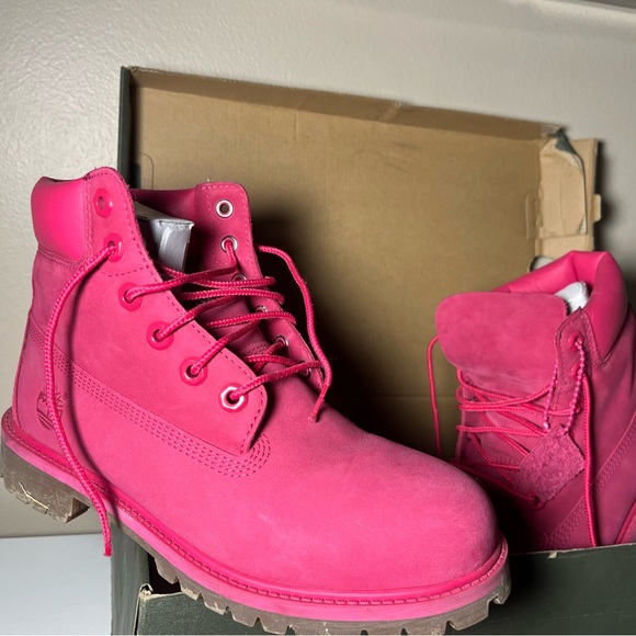Timberland Women's Hot Pink Lace-Up Boots - Picture 2 of 6